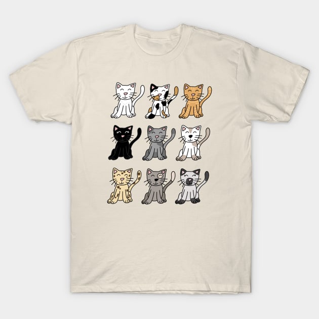 Cute Cats T-Shirt by Maddie Doodle